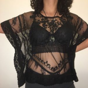 Black sheer blouse